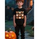 thumbnail image 2 of Kids' Halloween Pumpkin T-Shirt - Black Shirt With orange Bows, Soft Breathable Cotton Tee For Boys & Girls, Fall Party outfit, everyday Casual Top - easy Care Halloween apparel, Halloween Clothes, e, 2 of 8