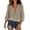 Gray, variant on Womens Polka Dot Top Lace Up 3/4 Sleeve V Neck Blouses Flowy Ruffle Trim Boho Tops For Women Summer Elegant Casual Shirts