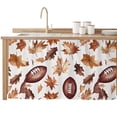 thumbnail image 2 of Fall Maple Leaf Football Cabinet Curtain 32"Wx55"L, Dustproof Pantry Door Curtain with Self Adhesive Tape, Autumn Farmhouse Vintage Tall Storage Cover Privacy Drape for Bathroom Kitchen Laundry Room, 2 of 9