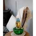 thumbnail image 2 of Aladdin Genie III Oil Lamp, Indoor Emergency Lighting for Shelf, Table or Hanging, Emerald Green Glass Bowl with Brass Burner, 2 of 4