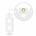 thumbnail image 2 of Inserto de placa de pared keystone blanco de 2 puertos, paquete de 20, 2 of 3