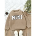 thumbnail image 3 of Nituyy Baby Knit Sweaters Long Sleeve Round Neck Letter Embroidery Pullover Infant Fall Tops, 3 of 9