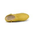 thumbnail image 5 of BLISSFUL STEP Valentine's Women's Side Zip Low Platform Block Heel Ankle Booties Yellow 7.5, 5 of 8