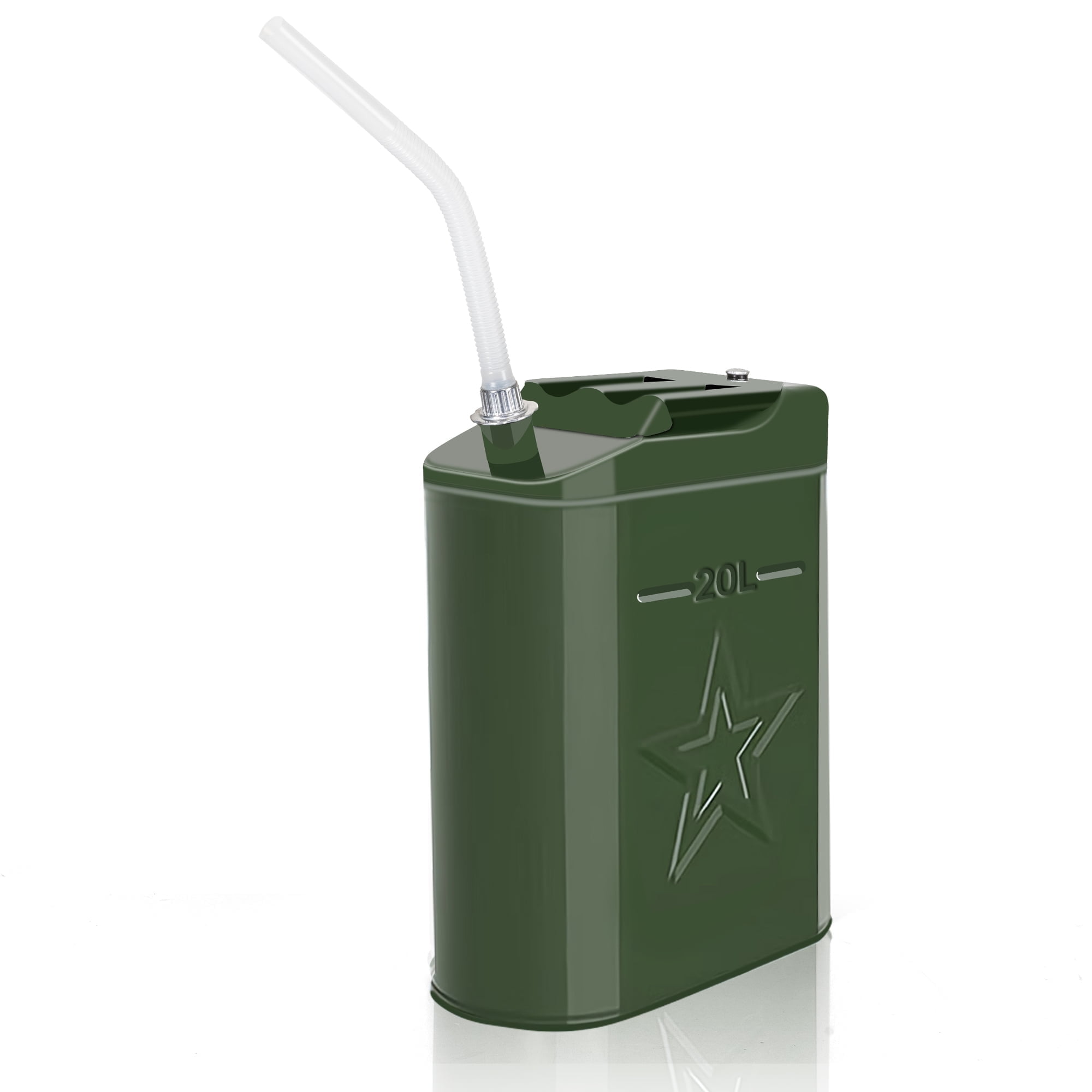 Deli Jerry Fuel Can,Metal Gas Can 5.3 Gallon / 20 L, 5 Gallon Gas Cans for Gasoline, Trucks Cars Motorcycle Equipment,Green,1 Pack