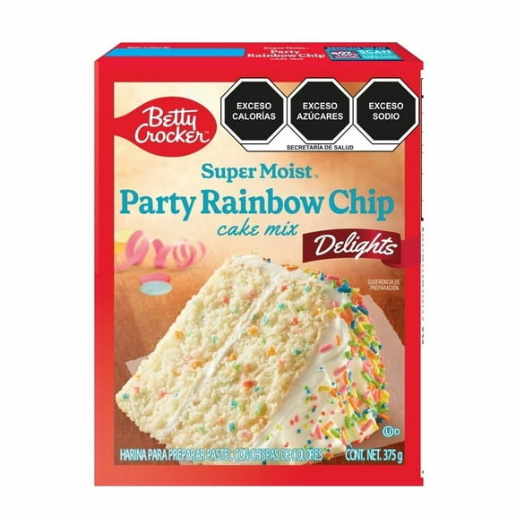 Harina para pastel Betty Crocker Delights party rainbow chip 375 g