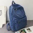 thumbnail image 3 of Mochila de lona para campus para adolescentes, bolsillo antirrobo con cremallera (azul), 3 of 9