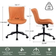 thumbnail image 5 of YOUNIKE Modern Office Chair with Wheels Adjustable Ergonomic Desk Task Chair in Mid-Back Camel PU Design, 5 of 8
