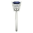 thumbnail image 3 of Three-Stone Engagement Ring for Women - 2.5ct Simulated Blue Sapphire in 14K White Gold Promise Ring, 3 of 6