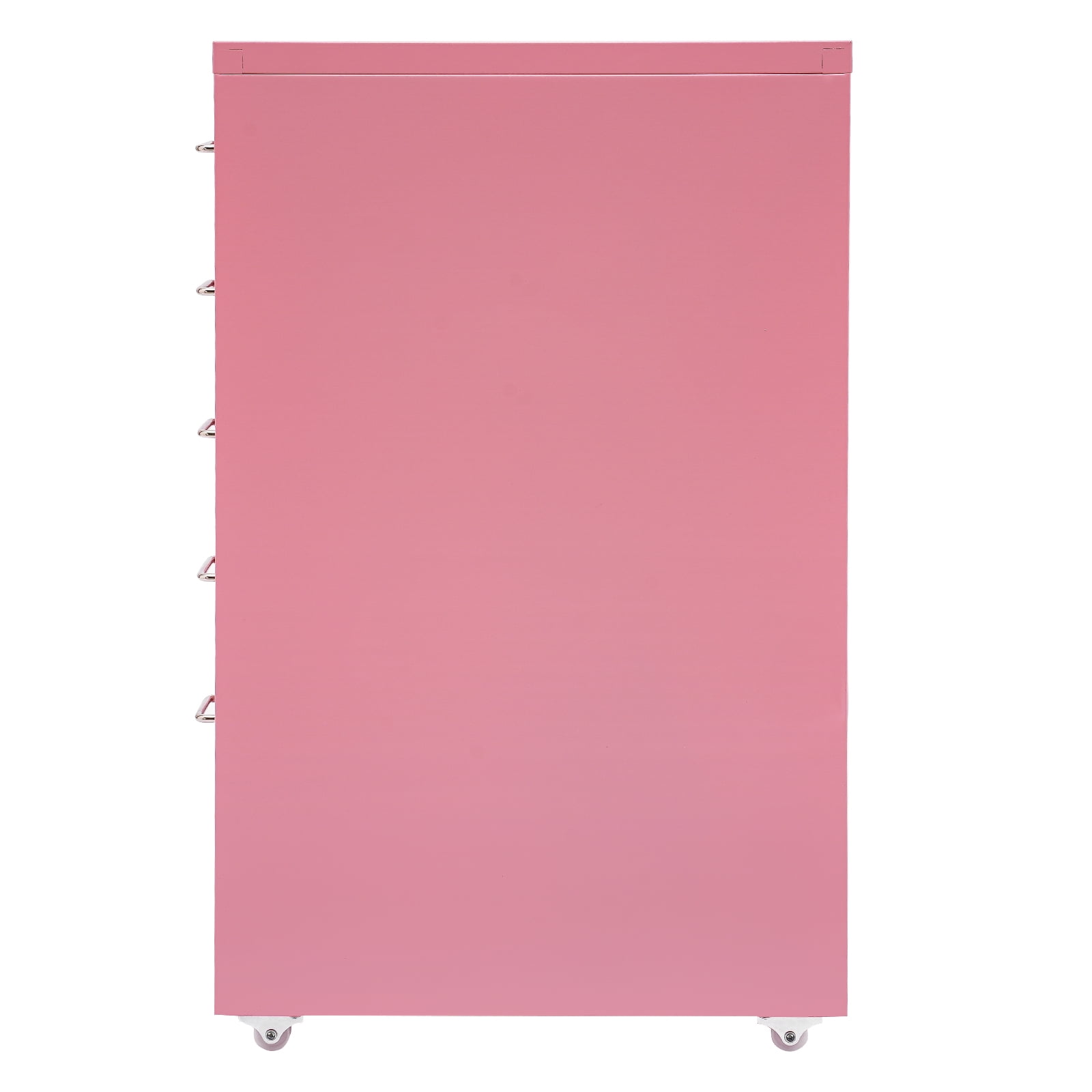 5 Drawer Modern Rectangular File Cabinet W/ Lock Under Desk Rolling Storage Cabinet Storage File Pink
