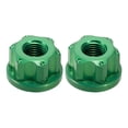 thumbnail image 4 of 2 Tuercas de Eje para Cubo de Rueda de Bicicleta, Pernos de Cubo de Rueda Delantera, Tuerca de Eje Sólida M9 Confiable, Tuerca de Eje con Brida para B Verde, 4 of 8
