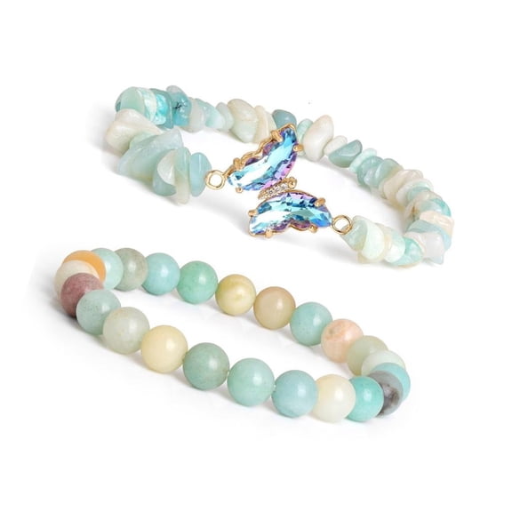 Osdhezcn Unique Crystal Butterfly Bracelet Crafted with Natural Gemstones Beads for Women
