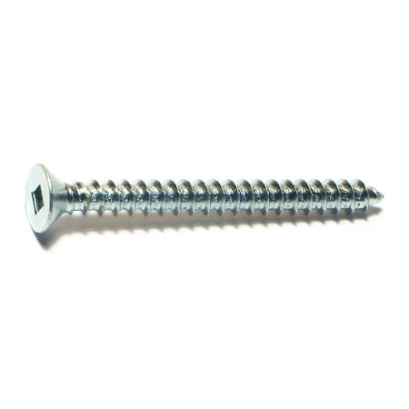 

#10 x 2 Zinc Plated Steel Square Drive Flat Head Sheet Metal Screws SMSFLS-275