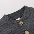 thumbnail image 5 of Izhansean Newborn Baby Boy Girl Clothes Ribbed Knitted Romper Long Pants Fall Winter Suit Dark Gray 3-6 Months, 5 of 8