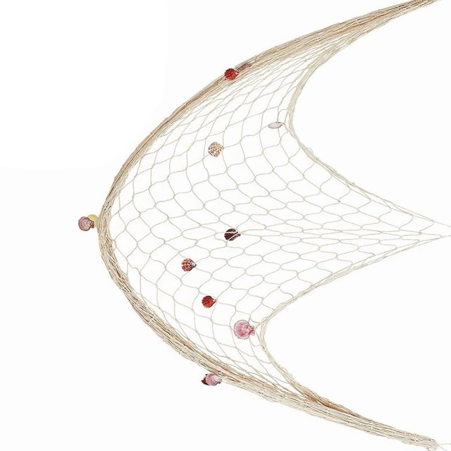 Red de Pesca Decorativa Náutica ANGGREK Estilo Mediterráneo Tejida a Mano para Accesorios de Fotografía