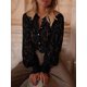 thumbnail image 5 of Blusa Informal Elegante de Encaje para Mujer, Camisa de Larga con Botones, Ropa de Moda para y Otoño Negro XL, 5 of 9