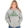 thumbnail image 5 of Funny St Patricks Kiss Me Not Irish Zip Hoodie Sweatshirt Women Brisco Brands M, 5 of 6