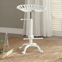 Contemporary Home Living Adjustable Tractor Seat Barstool - 22.5" - White