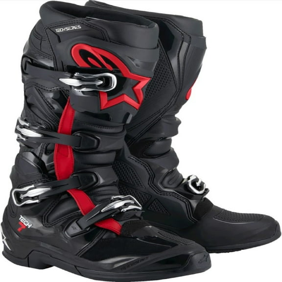 Alpinestars Tech 7 Men's Off-Road Motorcycle Boots - Fluorescent Red/Black / 7