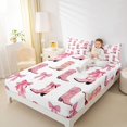 thumbnail image 3 of Homewish Pink Cowgirl Boots Bed Sheets,Cute Bowtie Full Size Sheets,White,4-Piece,1 Flat Sheet, 1 Fitted Sheet and 2 Pillowcases, 3 of 6