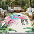 thumbnail image 3 of Fsddascl Summer Pink Flamingo Outdoor Rug for Patio/Deck/Porch, Non-Slip Large Area Rug 6 x 9 Ft, Beach Tropical Palm Leaves Indoor Outdoor Rugs Washable Area Rugs, Reversible Camping Rug Carpet, 3 of 5