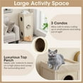 thumbnail image 6 of Demi Bonn 39" Indoor Cat Cave Bed, Cat House Scratcher Furniture, Cat Condo with Scratching Posts, 3 Hideaways, 4 Soft Plush Cushions, Beige, 6 of 11