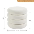 thumbnail image 4 of Zesthouse 19.5" Wide Round Storage Ottoman, Velvet Tufted Ottoman Footstool for Living Room Bedroom, White, 4 of 10