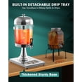 thumbnail image 4 of 2 Gallon Beverage Dispenser with Stand, Stainless Steel Juice Urn for Hot Cold Drinks, Easy Clean Drip Tray & Ice Core for Parties Home Events, 4 of 6