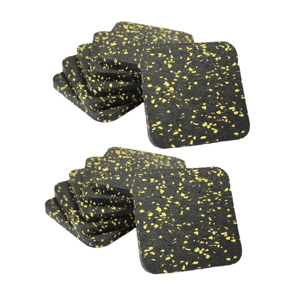 12 alfombrillas de goma para cinta de correr, multifuncionales, para lavadora negro y amarillo