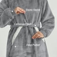 thumbnail image 4 of Fantaslook Oversized Wearable Blanket Hoodie, Long Flannel Sherpa Fleece Blanket Hoodie Sweatshirt for Adults Women Men, Plush Blanket with Hood, Pocket & Sleeves, 4 of 6