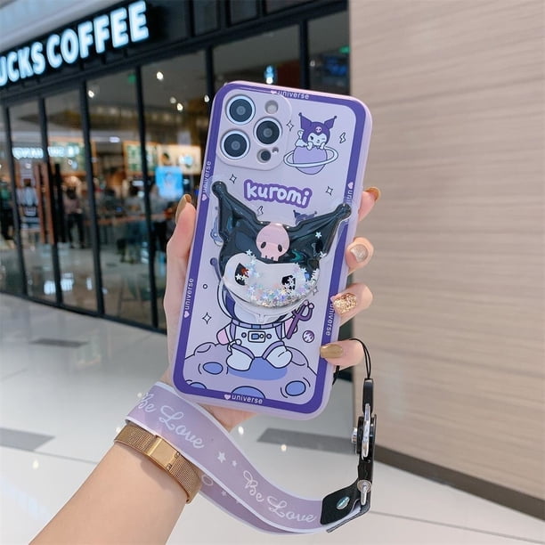 Funda de teléfono Sanrio Cinnamoroll para Iphone 13 12 11 Pro Max 7 8 Plus Kuromi funda XR XS X con correa espejo cubierta de lujo mujer chica xuanjing unisex