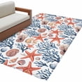 thumbnail image 2 of 3'x5' Area Rugs, Coastal Indoor Outdoor Area Rug for Living Room Bedroom, Summer Beach Starfish Coral Shell Conch Nautical Washable Bathroom Rugs Kitchen Floor Carpet Mats Home Decor Aesthetic, 2 of 8