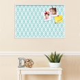 thumbnail image 2 of PinPix 36x24 inch Cork Bulletin Board. This Decorative Framed Pin Board Comes with Ikat Aqua Design and Satin White Frame. Ideal for Home, Office Decor or School (PinPix-1630), 2 of 11