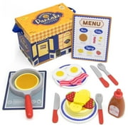 Girls Toy Playset, Traveling Pancake House Assorted Breakfast Kids Toys Playsets