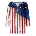 thumbnail image 4 of Fiudx Camisas para Mujer Blusa de Manga 3/4 Corta Estampada a La Moda para Mujer, Blusa Informal con Cuello Redondo, 4 of 5