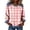 503_Watermelon Red, variant on Long Sleeve Shirts for Women Crew Neck Womens Blouses Springs Gingham Women's Clothing Loose Fit Y2K Tops White