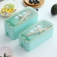 thumbnail image 5 of Hyknon Box Bento Bento Box Portable 3 Couches Micro-Ondes Bento Lunch Box Cuillère Récipient de Stockage Alimentaire Lunch Box avec Compartiment, 5 of 5