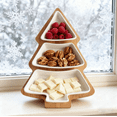 thumbnail image 7 of Lilixerw Christmas Tree Snack Tray,Multi-Tiered Ceramic & Wood Serving Platter for Dried Fruits Nuts Candy,Christmas Table Centerpiece Dessert Display,10.23 x 7.4 inch, 7 of 7