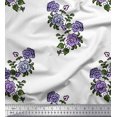 thumbnail image 1 of Soimoi Modal Satin Fabric Leaves & Floral Block Print Fabric by The Yard 42 Inch Wide, 1 of 3