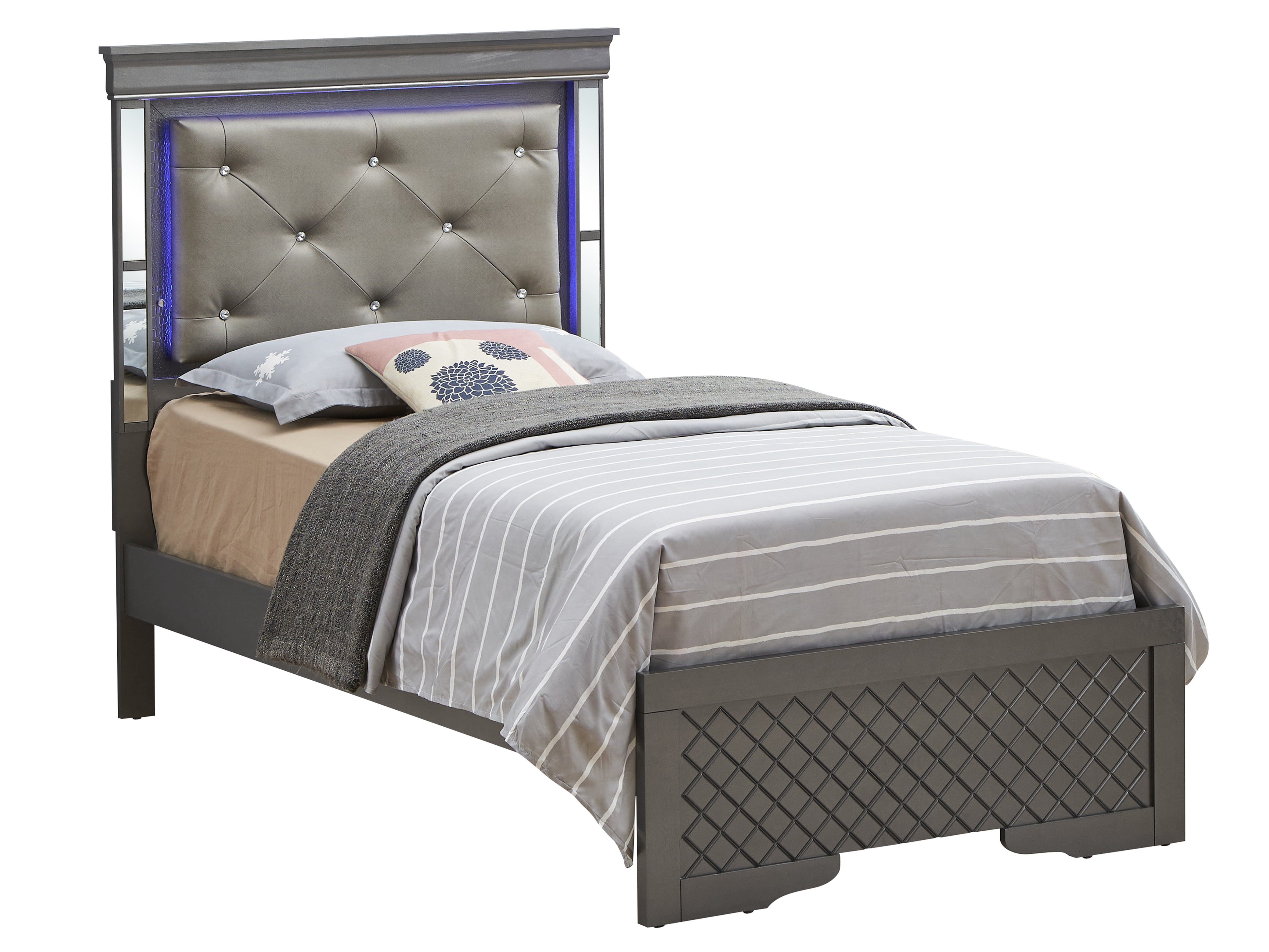 Glory Furniture Verona Twin Bed in Metalic Black Color