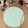 thumbnail image 3 of Green White Stripe Round 15 Inch Placemats Set of 2, Modern Minimalist Geometric Striped HeatResistant Non Slip Place Mats for Dining Table, Wipeable Braided Kitchen Table Mats for Housewarming, 3 of 9