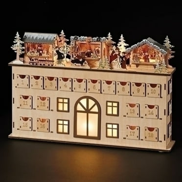 Roman 17.25" LED Lighted 3 Cabin Scene Count Christmas Tabletop Decoration