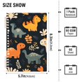 thumbnail image 2 of FORMRS 1-Subject Spiral Notebook 8" x 5" College Ruled 60 Refillable Sheet A5 Hard Cover, 2 Pack, Cartoon Dinosaur, 2 of 7