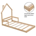thumbnail image 5 of Bellemave Twin Size Floor Bed with House-shaped Headboard and Handrails Twin Wood Bed Frame with Wooden Slats Montessori House Bed Low Floor Bed(Twin,Natural), 5 of 11
