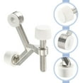 thumbnail image 4 of Puerta Topes, 3uds 2-1/6" x 1-7/9" - Zinc Aleación Bisagra Pasador Puerta Parada, K Tipo Ajustable Puerta Tope con Goma Parachoques Puntas (Níquel), 4 of 6