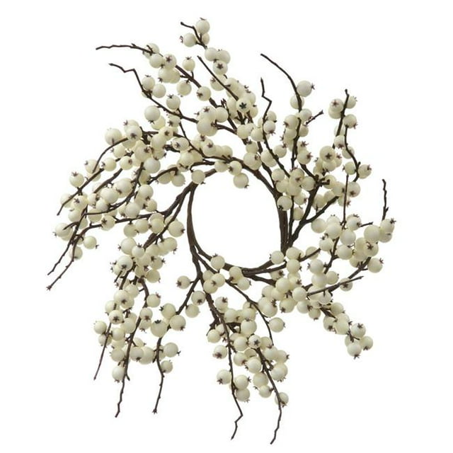 Couronne de Baies Blanches d'Intérieur et d'Extérieur - 18 Po