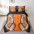 thumbnail image 2 of Feelyou Orange Black Abstract Bedding Comforter Set 7pcs, Boho Abstract Stripes King Bedding Sets, Contemporary Lines Reversible Bed Sheets, Ultra Soft Bedroom Decor, 2 of 8