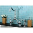 thumbnail image 3 of Kingston Brass KS7751ALBS English Country Kitchen Bridge Faucet with Brass Sprayer, Polished Chrome, 3 of 4