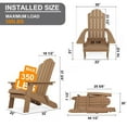 thumbnail image 3 of WINSOON All Weather HIPS Outdoor Folding Adirondack Chair Outdoor Garden Patio Chair-Teak, 3 of 5