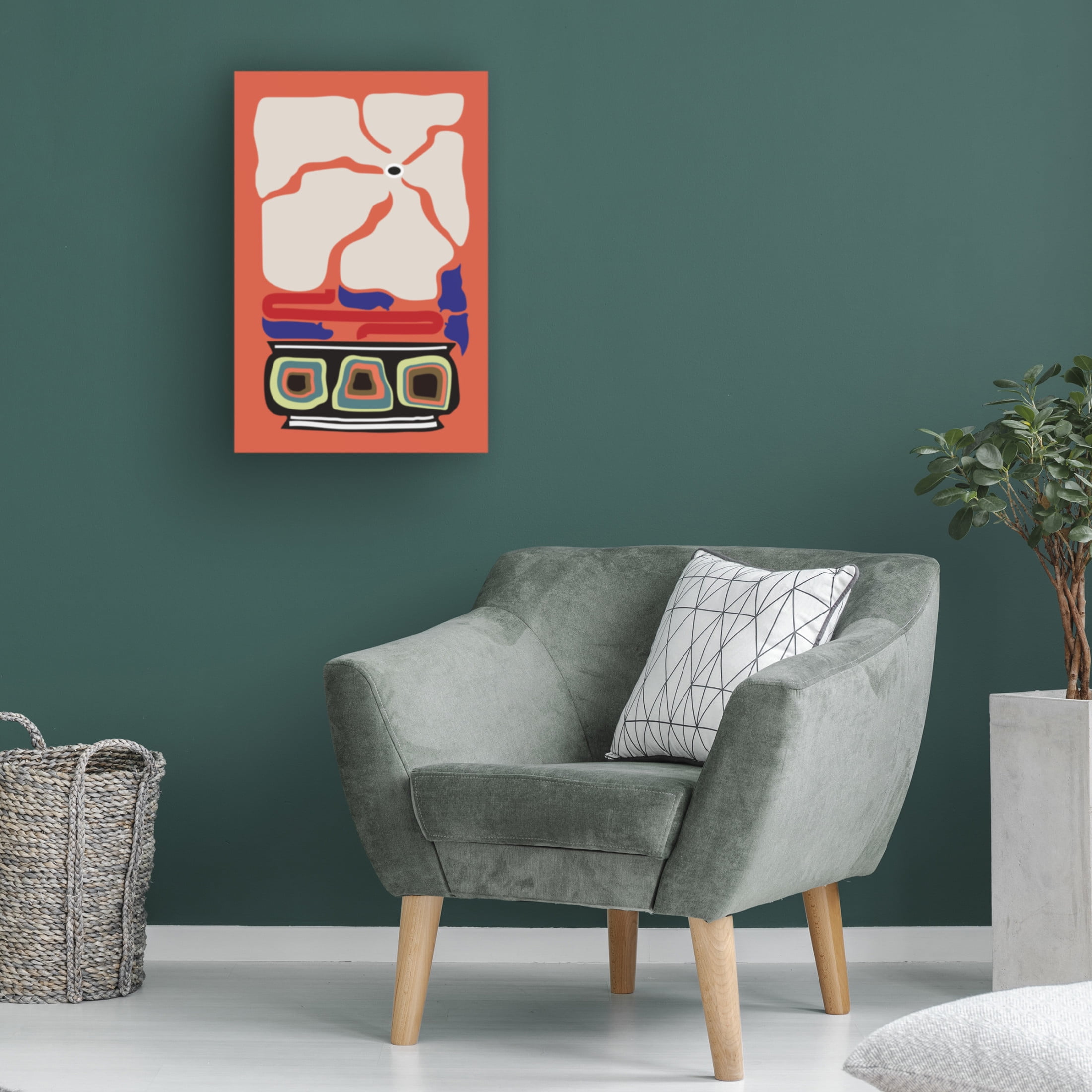 Trademark Fine Art Frances Collett  Ukiyo Flower Salmon Canvas Wall Art