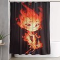 thumbnail image 1 of Cortina de ducha Elemental con diseño de dibujos animados, cortinas de ducha para baño con 12 ganchos, impermeable, lavable, poliéster, juego de decoración para el baño, 60 x 72 pulgadas, hierro, 1 of 8